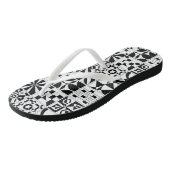 Erwachsene Flip Flops, schlanke Rippen schwarz ged Badesandalen (Schrägansicht)