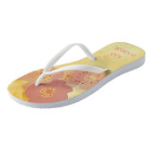 Erwachsene Flip Flops "Soft Yellows and Pinks" Badesandalen (Schrägansicht)
