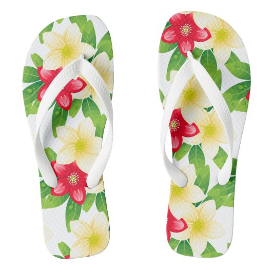 Erwachsene Flip Flops-Tropical Blume Flip Flops Badesandalen (Fußbett)