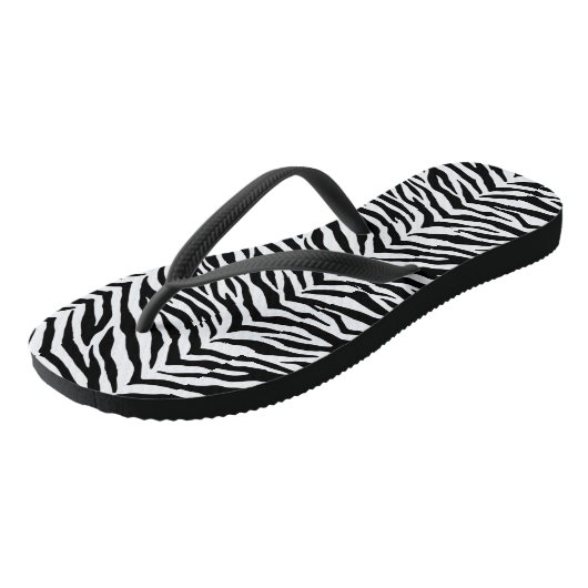 Erwachsene Flip Flops-Zebra Print Badesandalen (Schrägansicht)