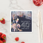 Erwachsene Geburtstag 40. Personalisiert Champagne Serviette (Beispiel)