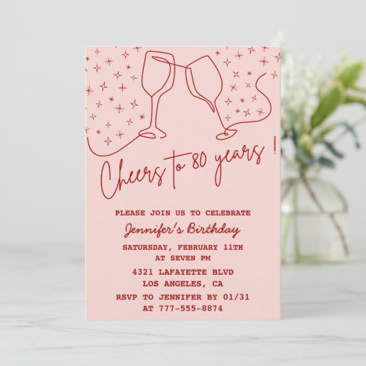 Erwachsene Geburtstag 80. Geburtstag Einladung ihr (Stehend Vorderseite)