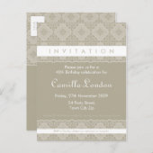 ERWACHSENE GEBURTSTAG EINLADUNG: gemustert L2 Einladungspostkarte (Vorne/Hinten)