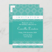 ERWACHSENE GEBURTSTAG EINLADUNG: gemustert L4 Einladungspostkarte (Vorne/Hinten)