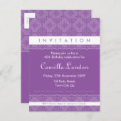 ERWACHSENE GEBURTSTAG EINLADUNG: gemusterte L1 Einladungspostkarte (Vorne/Hinten)