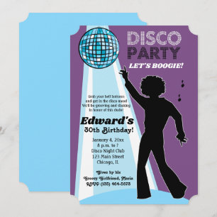 Erwachsene Geburtstags-Disco-Party-Einladungen Lil Einladung