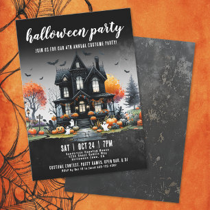 Erwachsene Geisterhaus Halloween-Party Einladung