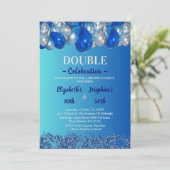 Erwachsene Gemeinsame Geburtstagspartei | Blauball Einladung (Stehend Vorderseite)