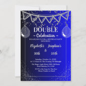 Erwachsene Gemeinsame Geburtstagspartei | Blaues S Einladung (Vorderseite)