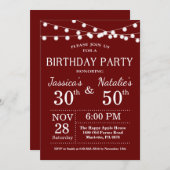 Erwachsene Gemeinsame Geburtstagspartei Einladung  (Vorne/Hinten)