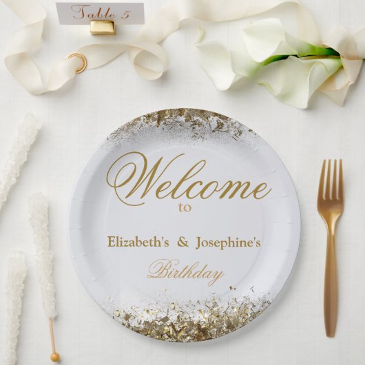 Erwachsene Gemeinsame Geburtstagspartei | White Go Pappteller (Hochzeit)