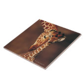 Erwachsene Giraffe mit Kalb (Giraffa Fliese (Seite)