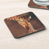 Erwachsene Giraffe mit Kalb (Giraffa Untersetzer (Linke Seite)