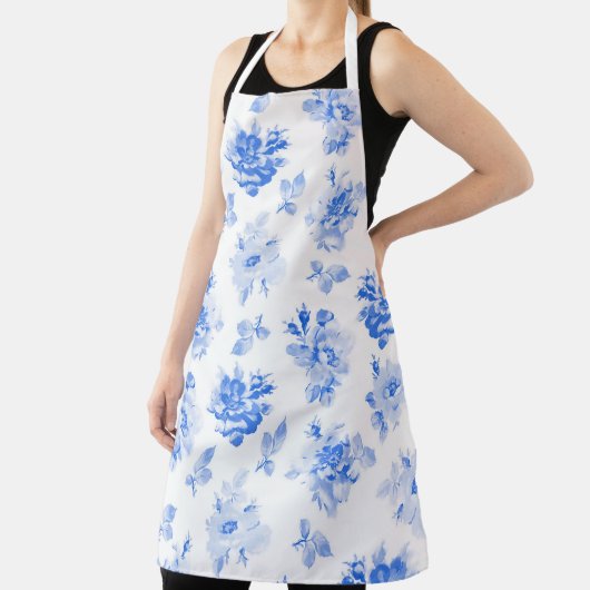 Erwachsene Große Schürze in blauen Rose (InSitu)