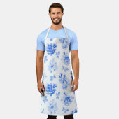 Erwachsene Große Schürze in blauen Rose (Getragen)