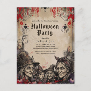 Erwachsene Halloween-Gotik-Jahresparty-Postkarte Einladungspostkarte