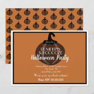 Erwachsene Halloween-Kürbis-Vintage-Party Einladung