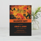 Erwachsene Halloween-Party Black Cat Einladung (Stehend Vorderseite)