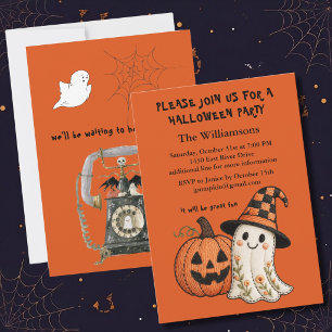 ERWACHSENE Halloween-Party-Einladung Kürbis-Geiste Einladung