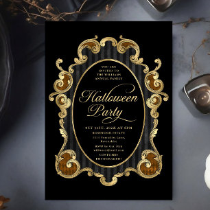 Erwachsene Halloween-Party Gold Verziert Vintag Einladung