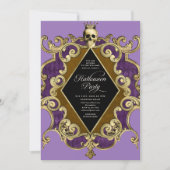 Erwachsene Halloween-Party Gold Verziert Vintag Einladung (Vorderseite)