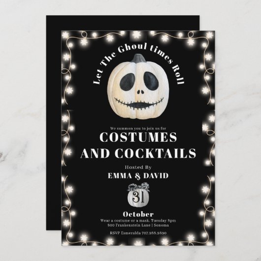 Erwachsene Halloween-Party Gothic Pumpkin String L Einladung (Vorne/Hinten)