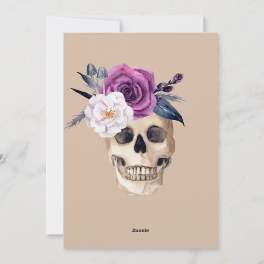 Erwachsene Halloween-Party Gothic Skull Einladung (Rückseite)