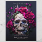 Erwachsene Halloween-Party Gothic Skull Rote Rosen Flyer (Vorne)