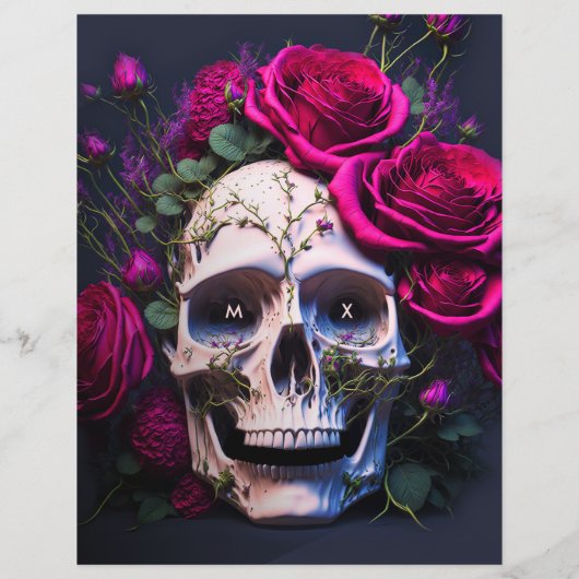 Erwachsene Halloween-Party Gothic Skull Rote Rosen Flyer (Hinten)