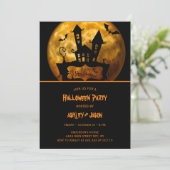 Erwachsene Halloween-Party Moon Bats Einladung (Stehend Vorderseite)