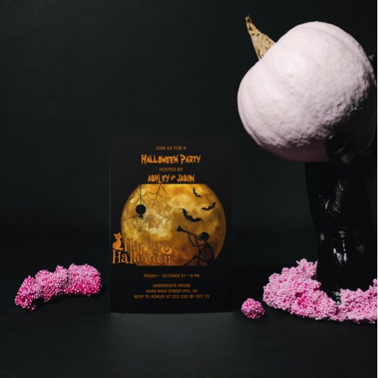 Erwachsene Halloween-Party Moon Spider Einladung