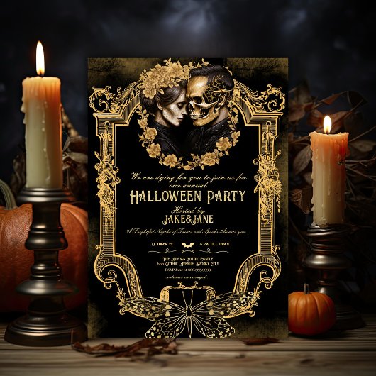 Erwachsene Halloween-Party Skull Liebhaber Gothic Einladung