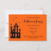 Erwachsene Halloween-Party Spuk House Black Orange Einladung (Vorderseite)