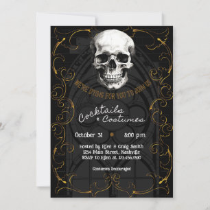 Erwachsene Halloween-Party-Totenkopf gothic vintag Einladung