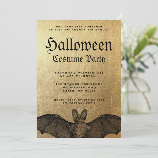 Erwachsene Halloween-Party Vampire Bat Einladung (Stehend Vorderseite)