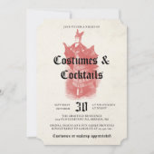 Erwachsene Halloween-Party Vintag Gothic Bat Lady Einladung (Vorderseite)