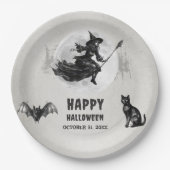 Erwachsene Halloween-Party Vintag Gothic Hexe Pappteller (Vorderseite)