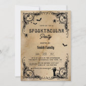 Erwachsene Halloween-Party Vintag Gothic Spooky Einladung (Vorderseite)