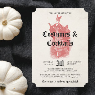 Erwachsene Halloween-Party Vintage-Gotik-Fledermau Einladung