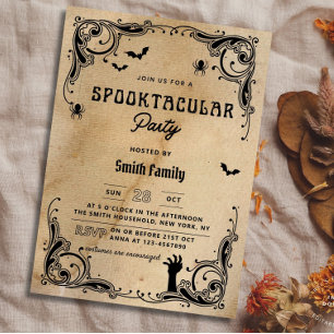 Erwachsene Halloween-Party Vintage-Gotische Grusel Einladung