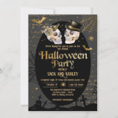 Erwachsene Halloween-Party Vintage Skulls Gothic G Einladung (Vorderseite)