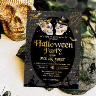 Erwachsene Halloween-Party Vintage Skulls Gothic G Einladung