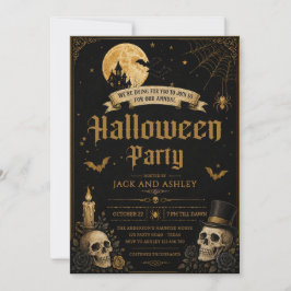 Erwachsene Halloween-Party Vintage-Totenkopf Einladung