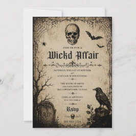 Erwachsene Halloween-Party Vintage-Totenkopf Einladung