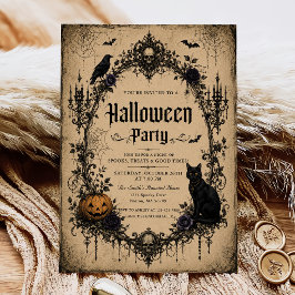 Erwachsene Halloween-Party Vintage-Totenkopf Einladung