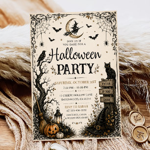 Erwachsene Halloween-Party Vintage-Totenkopf Einladung