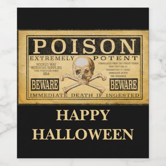 ERWACHSENE HALLOWEEN, POISON WEINETIKETT (Einzelnes Label)