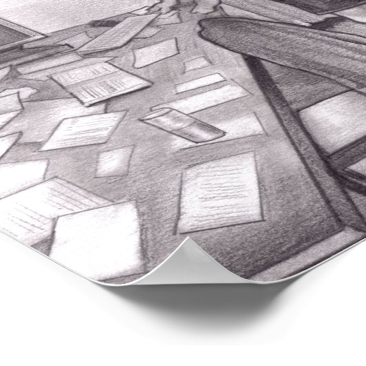 Erwachsene Kaukasier Mann Stehend durch eine Esszi Poster (Ecke)