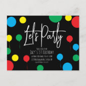 Erwachsene Kindergeburtstag Party Dots Balloons Postkarte (Vorderseite)