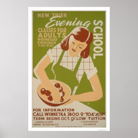 Erwachsene Klassen Winnetka 1941 WPA Poster (Vorne)